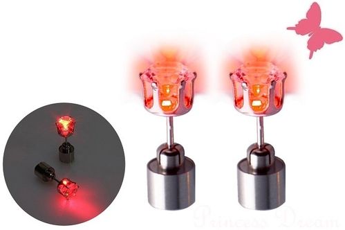 LED Ohrringe Rot leuchtende Ohrstecker mit Licht