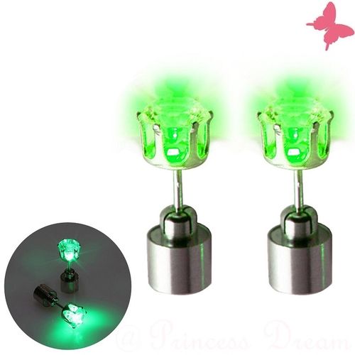 LED Ohrringe Grün leuchtende Ohrstecker mit Licht