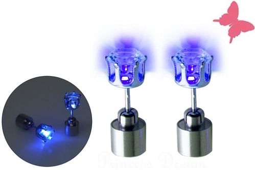 LED Ohrringe Blau leuchtende Ohrstecker mit Licht