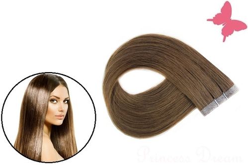 Skin Weft Extensions Tressen Haarverlängerung mit PU Band für Tapeband, Clips oder Kleber #4