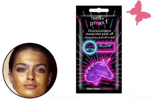 Glow in Violett Gesichtsmaske - Peel Off Maske Neon